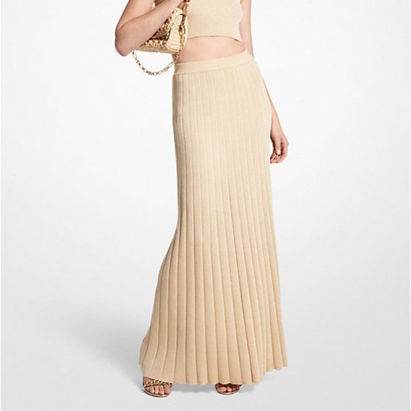 Michael Kors Metallic Ribbed Knit Skirt - Size Small - NWT - Picture 1 of 11